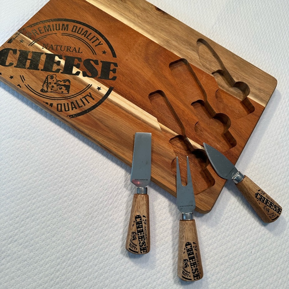 Wooden Charcuterie Board & Utensil Set